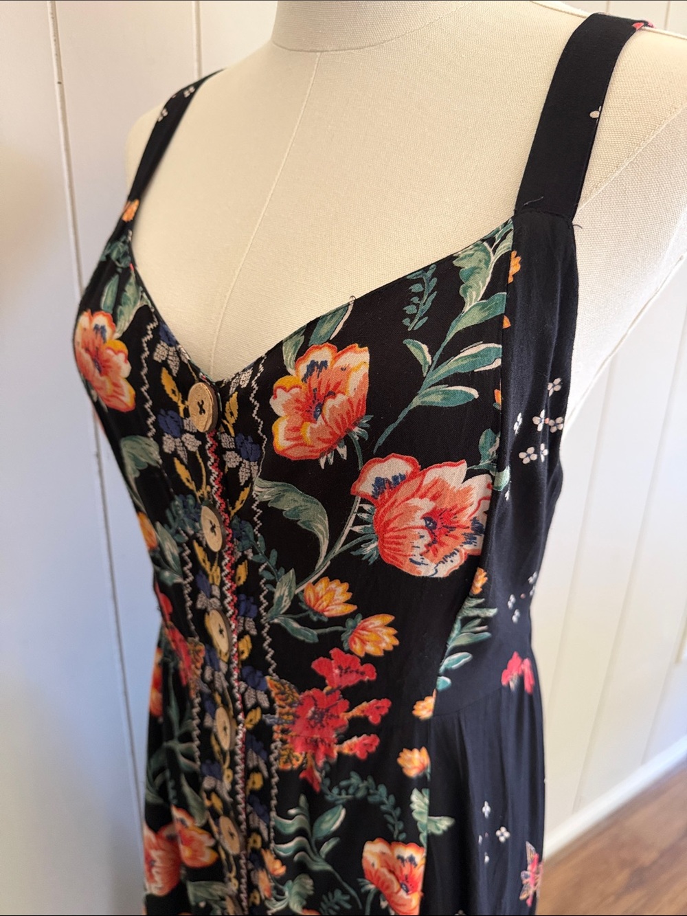 Angie Floral Maxi Dress Medium Boho Festival Whimsical Cottagecore - Picture 8 of 14